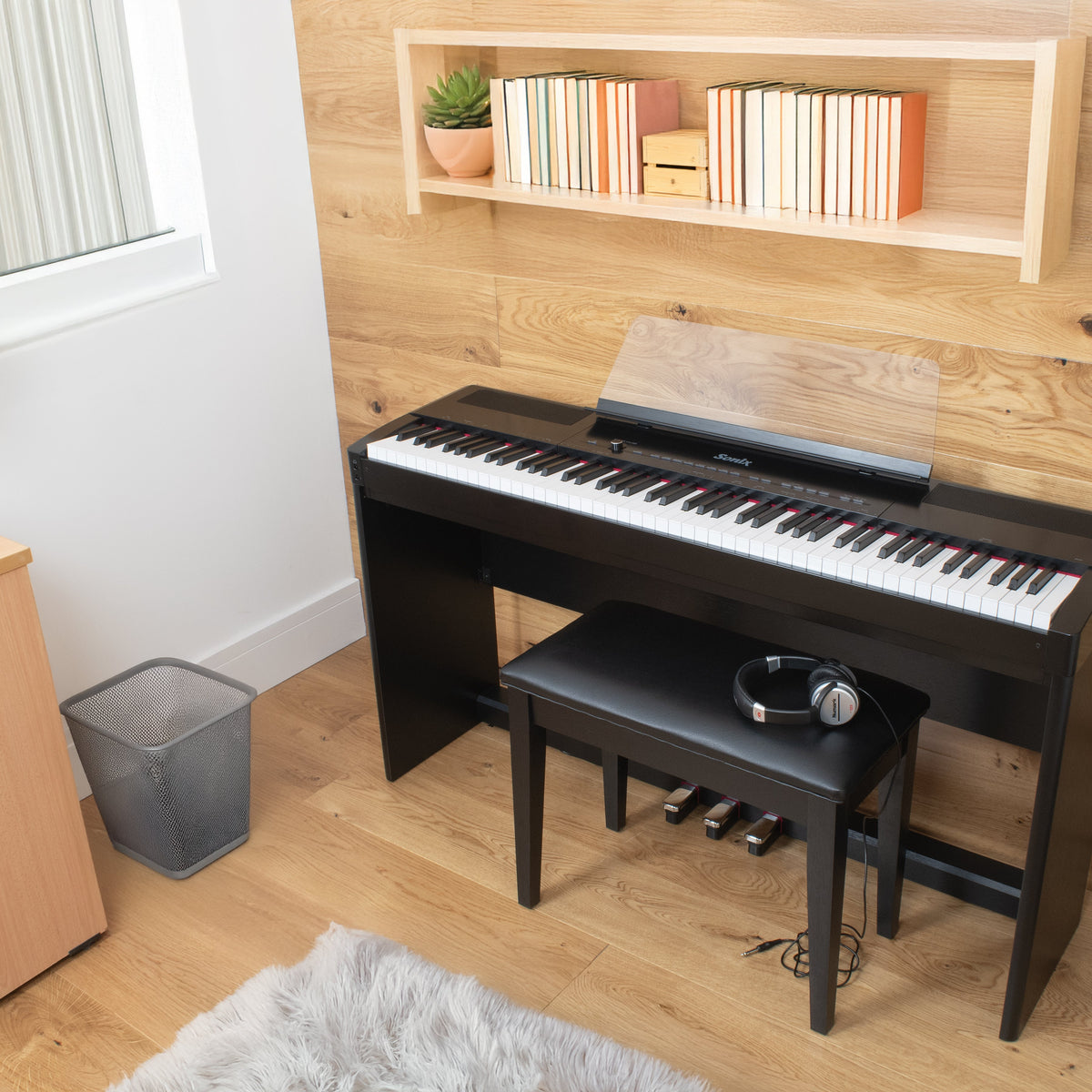 Sonix SXP8 portable digital piano with fixed stand and 3 pedals