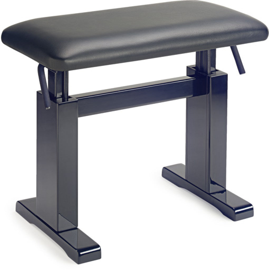 Stagg PBH780 hydraulic adjustable piano stool – Black gloss, black leather