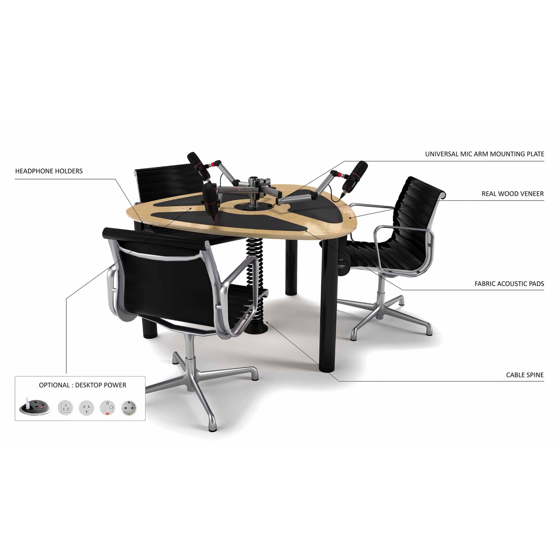 AKA Design ProVoice V3 podcasting studio desk – Walnut
