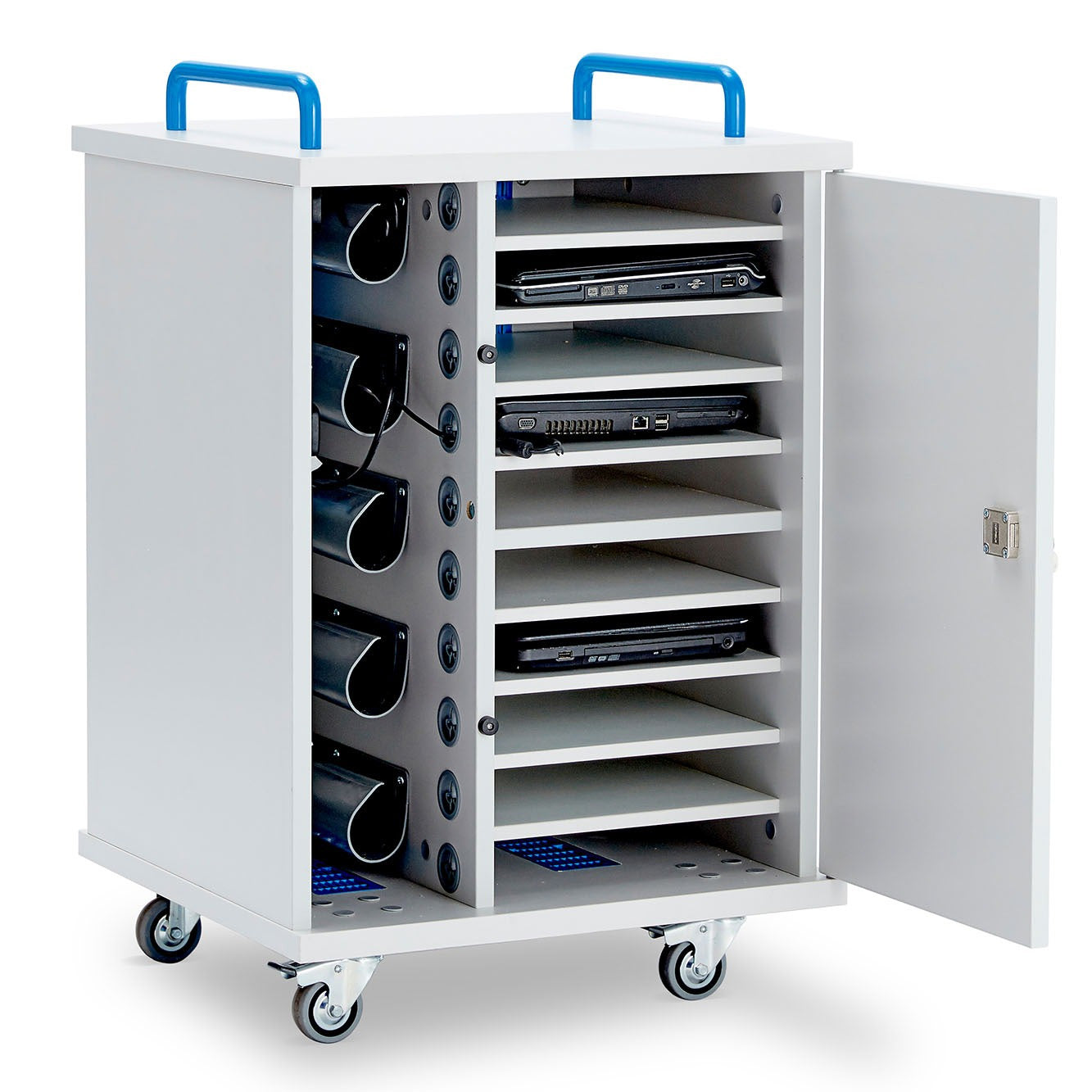 LapCabby Lyte mobile single door AC charging cabinet - 10 devices