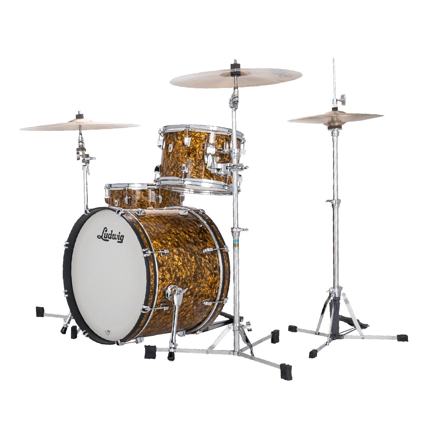 Ludwig NeuSonic 22” bass 3-piece drum kit – Butterscotch pearl