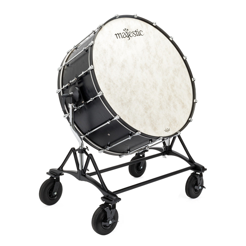 Majestic Concert Black concert bass drum with field stand – 40"x22"