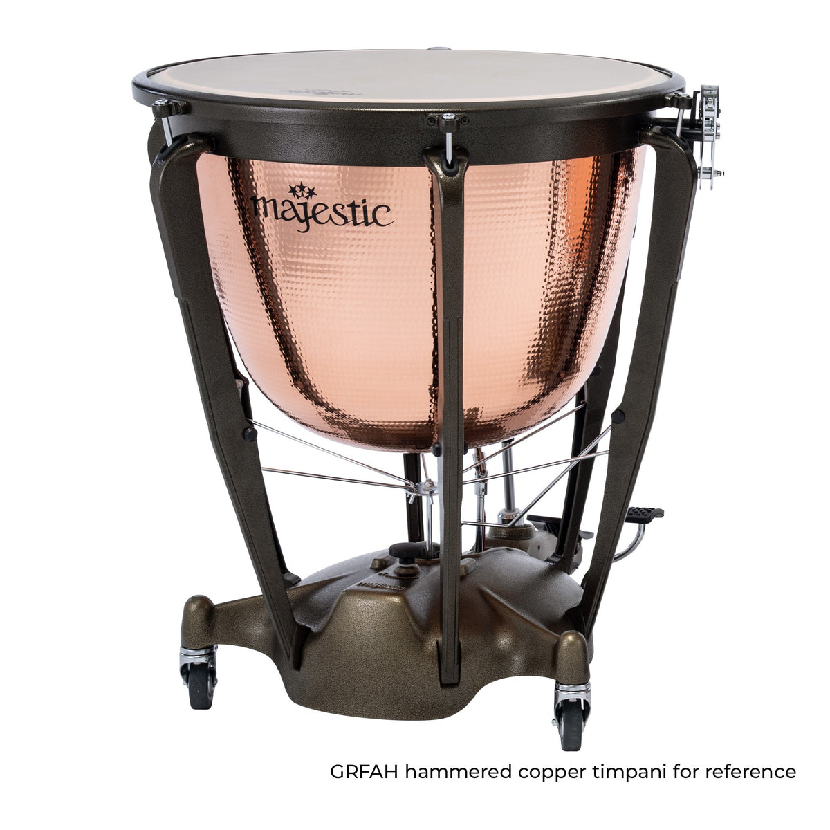 Majestic Symphonic Grand hammered copper timpani, hand & foot tuner – 26"