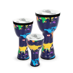 Percussion Plus 8″, 10″ and 12″ nesting djembes set of 3 with bags – With Slap graphics