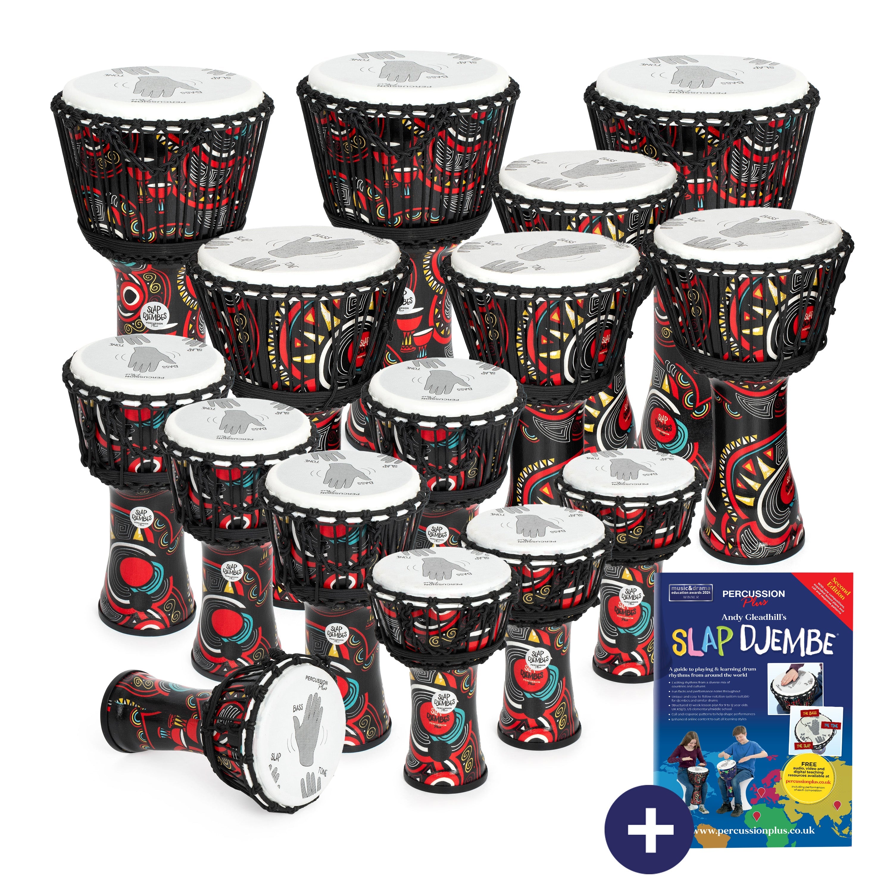 Percussion Plus Carnival Slap Djembe 15 pack – rope tuned