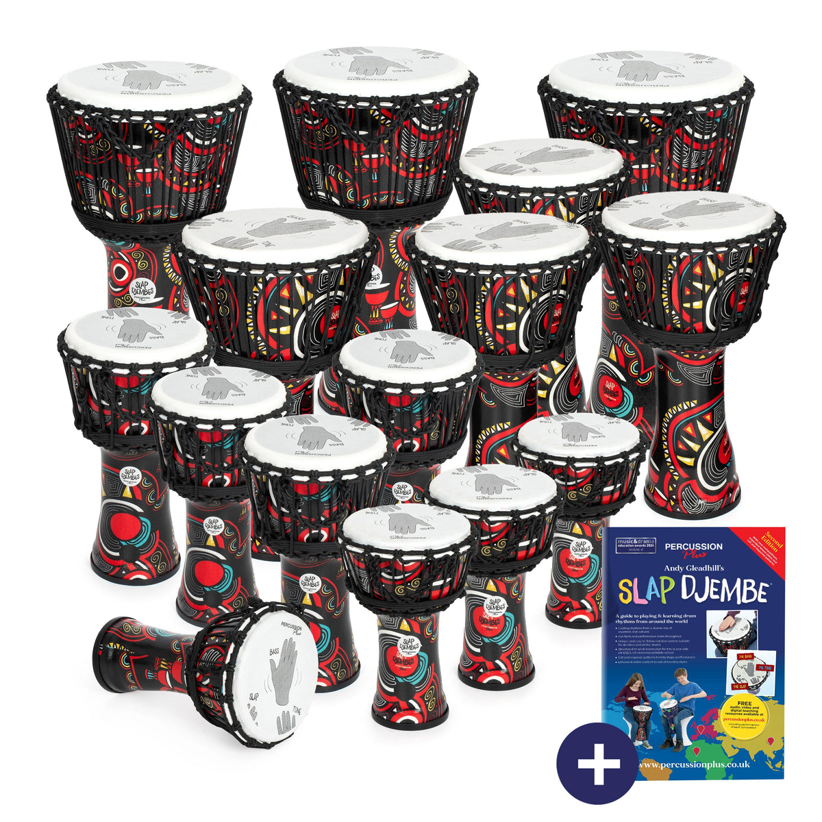 Percussion Plus Carnival Slap Djembe 15 pack – rope tuned