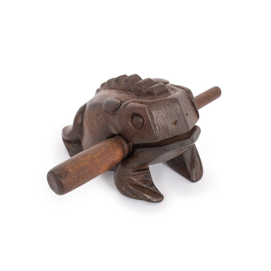 Percussion Plus Honestly Made Large brown frog guiro with scraper