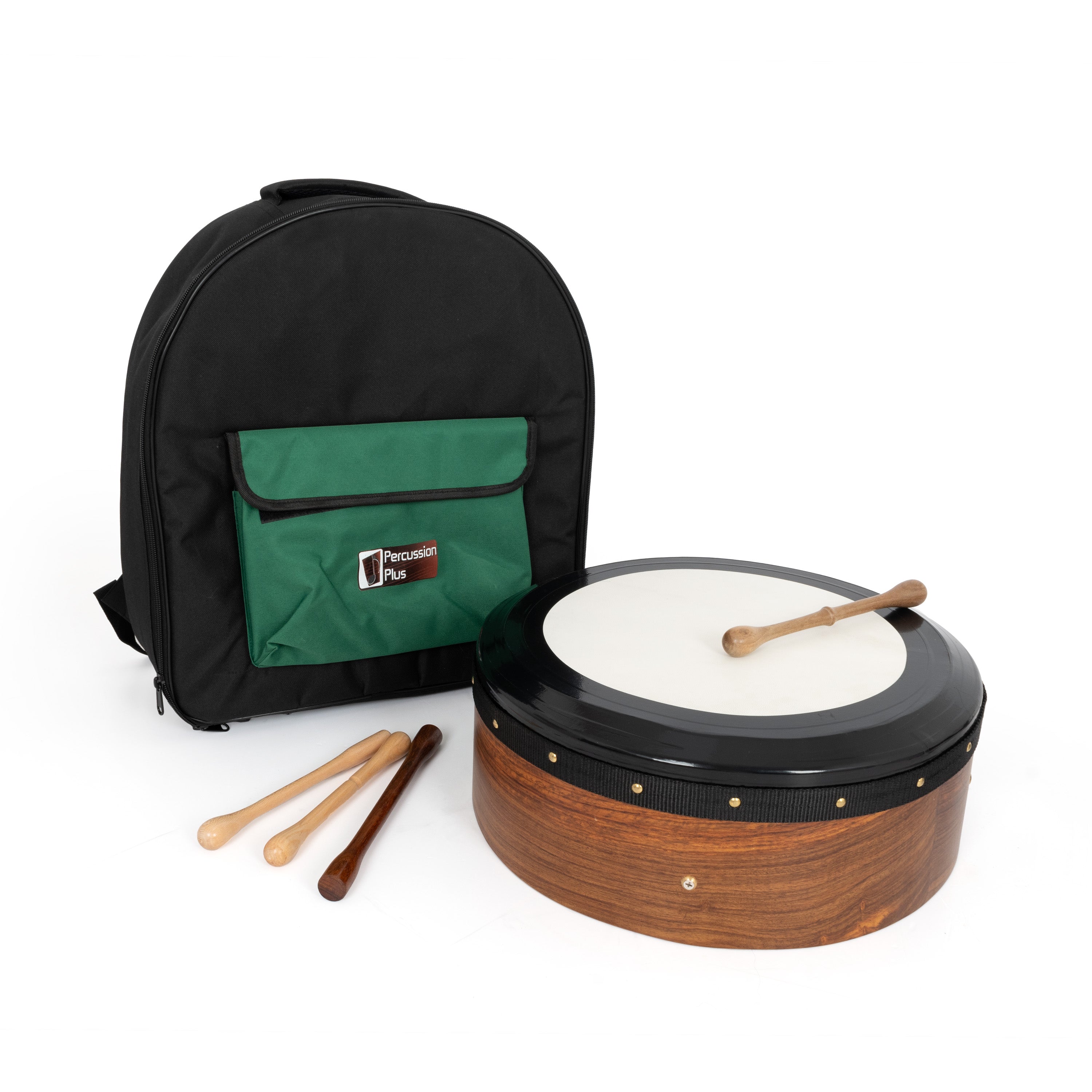 Percussion Plus rosewood hand-tuneable bodhran with case and tippers - 16 inch