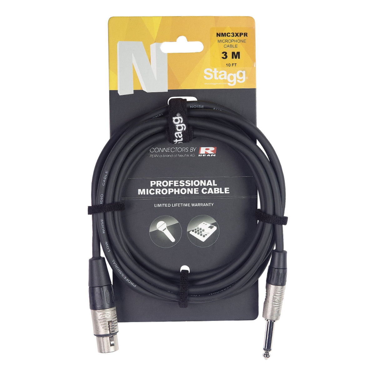 Stagg N-Series XLR to large jack microphone cable – 9m