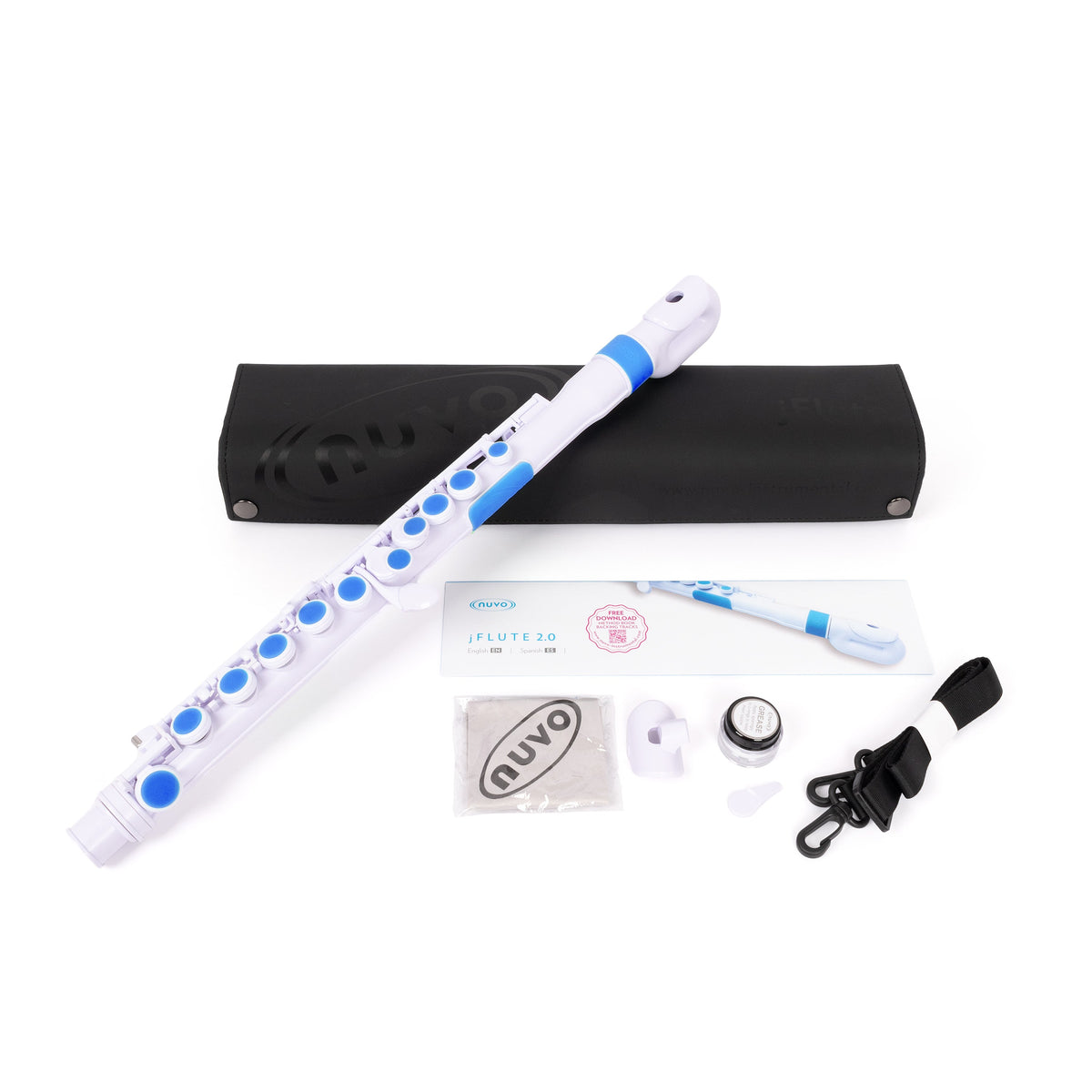 Nuvo N220 jFlute outfit – White with blue trim