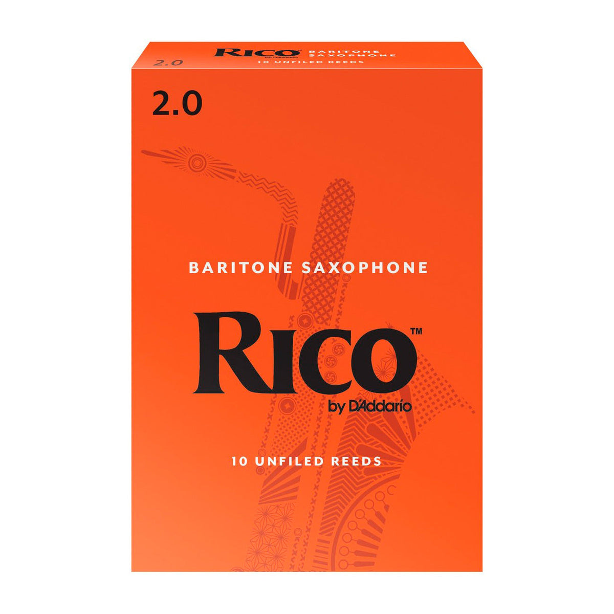 Rico box ot 10 Eb baritone saxophone reeds – 2.0 (box of 10)