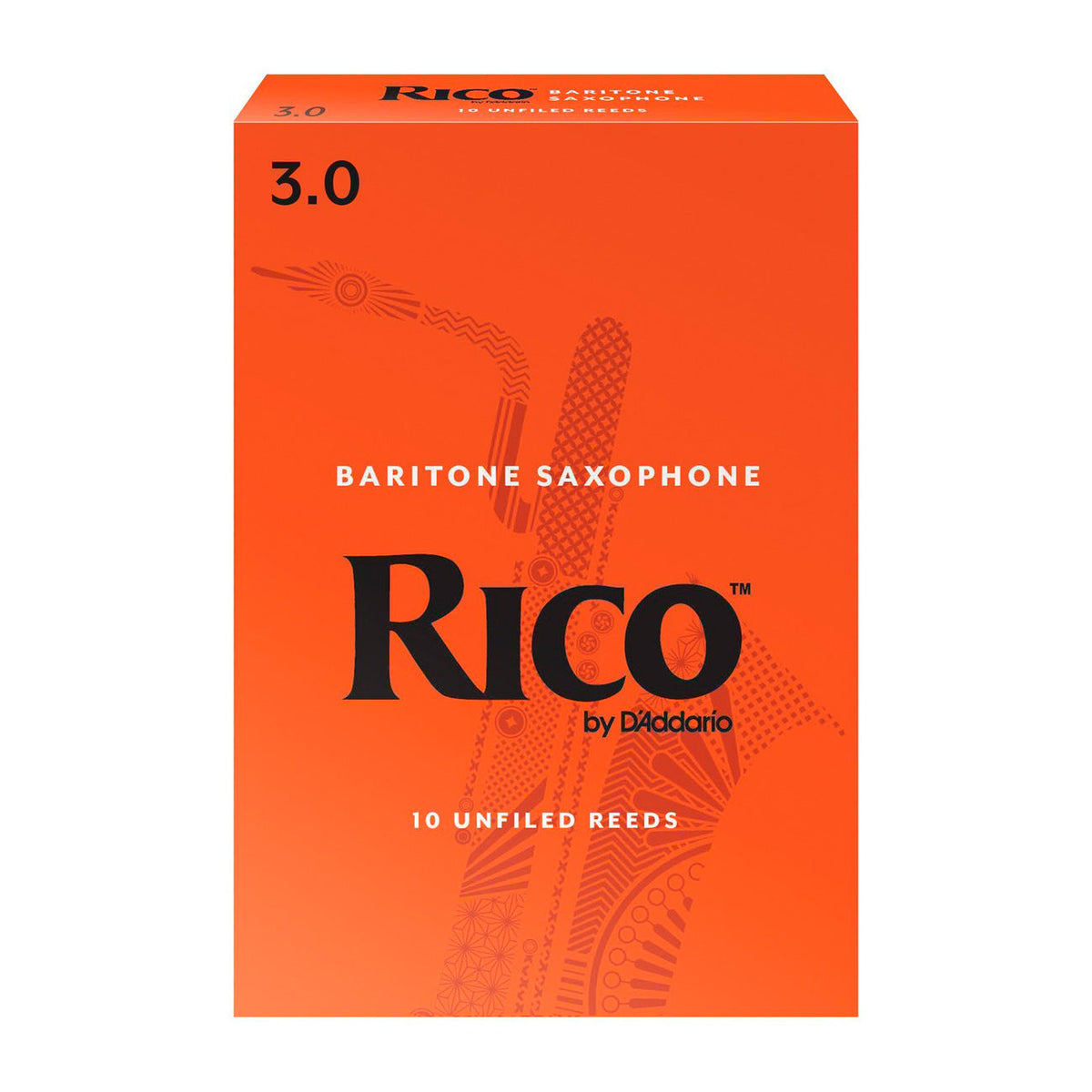 Rico box ot 10 Eb baritone saxophone reeds – 3.0 (box of 10)
