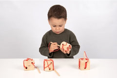 WOODEN LACING SHAPES, PK4