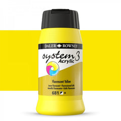 DAL SYSTEM3 ACRYLIC 500ML FLUORESCENT YELLOW -Min Qty 1