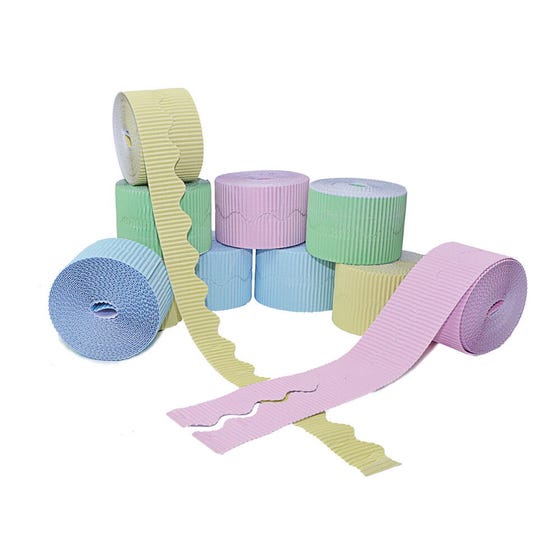 SCO CORRUGATED BORDER ROLL 57MMX15M PASTEL PINK