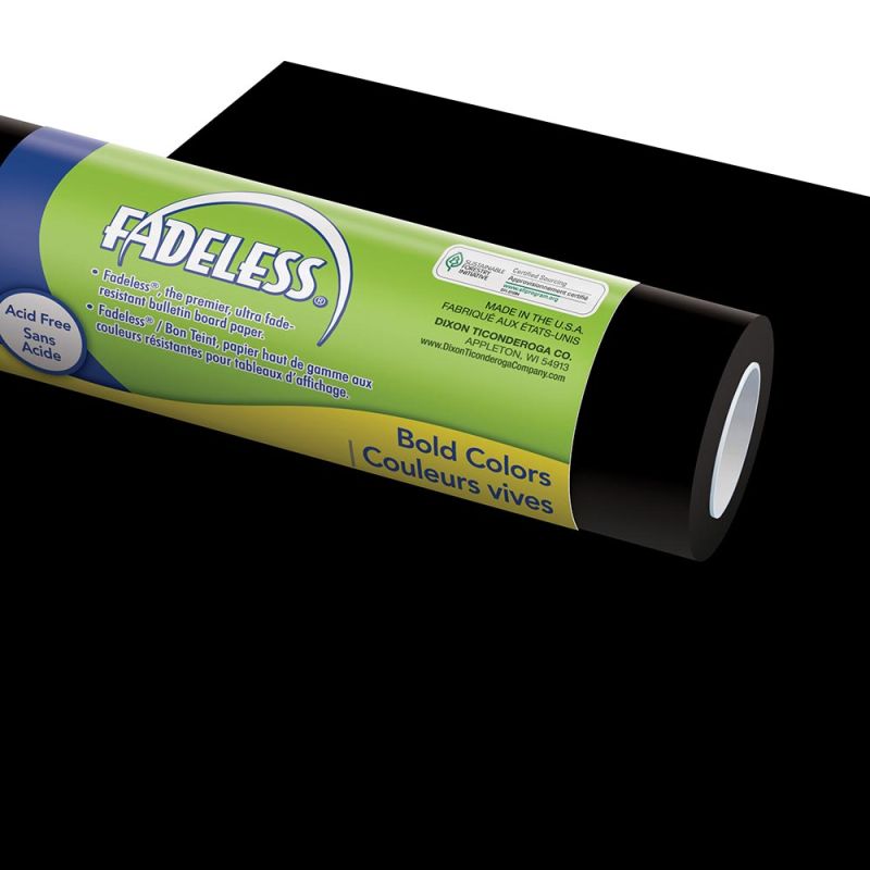 PAC FADELESS COLOURS DISPLAY PAPER ROLL 1218MMX15M BLACK 1PC -Min Qty 4