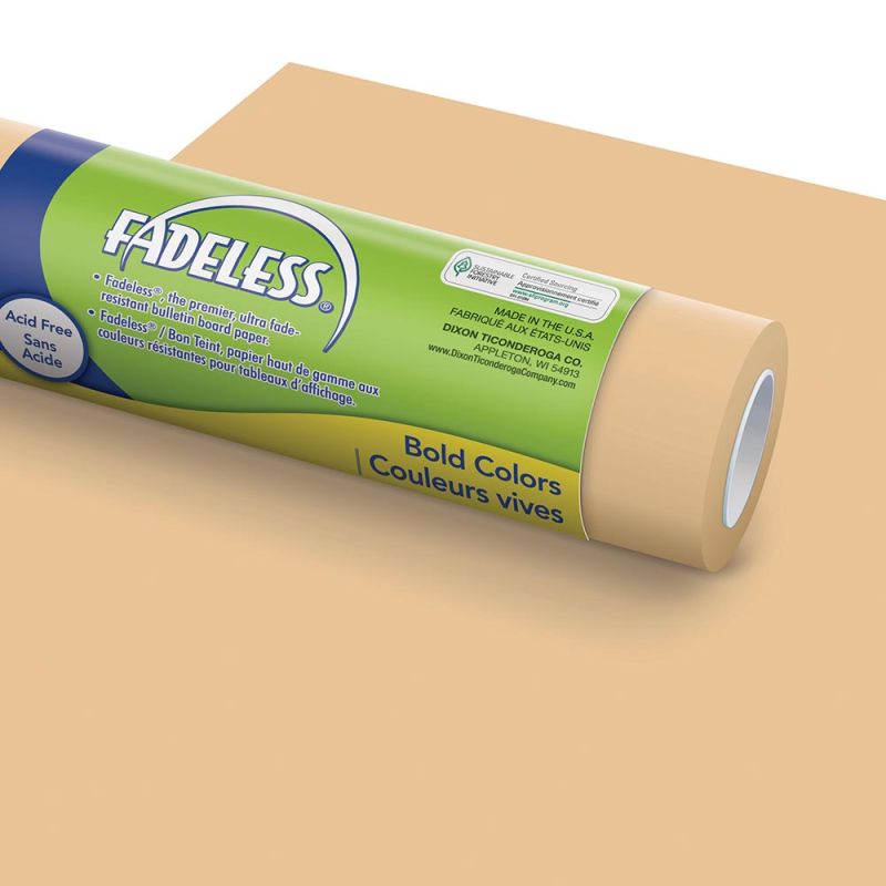 PAC FADELESS COLOURS DISPLAY PAPER ROLL 1218MMX15M TAN 1PC -Min Qty 4