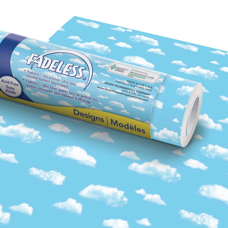 PAC FADELESS DISPLAY PAPER ROLL 1218MMX15M CLOUDS 1PC -Min Qty 4
