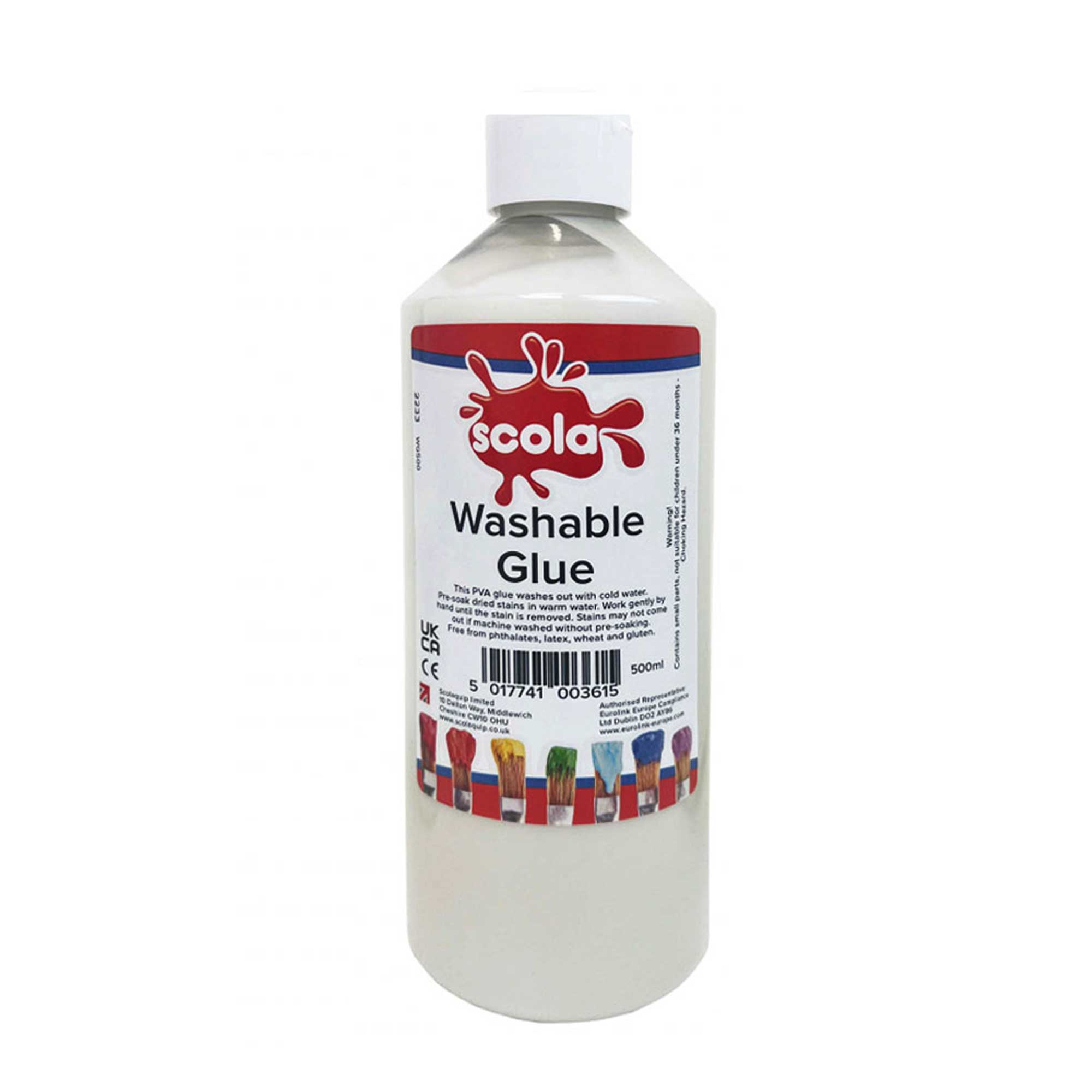 SCOLA WASHABLE PVA GLUE 500ML -Min Qty 10