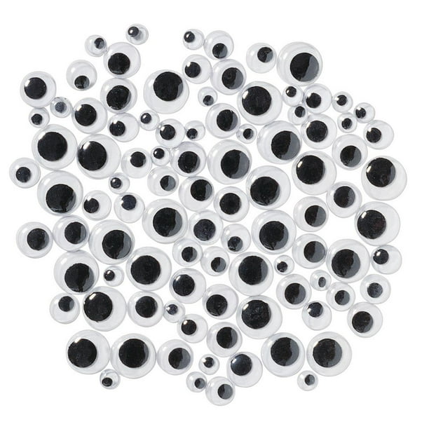 SCO WIGGLY EYES SELF ADHESIVE BLACK & WHITE ASSTD 100PCS -Min Qty 12