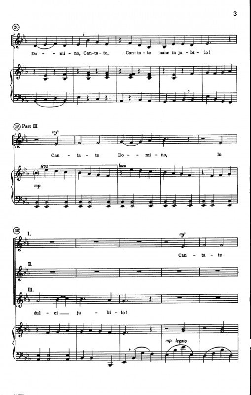 Sleeth - Cantate Domino - 3 part