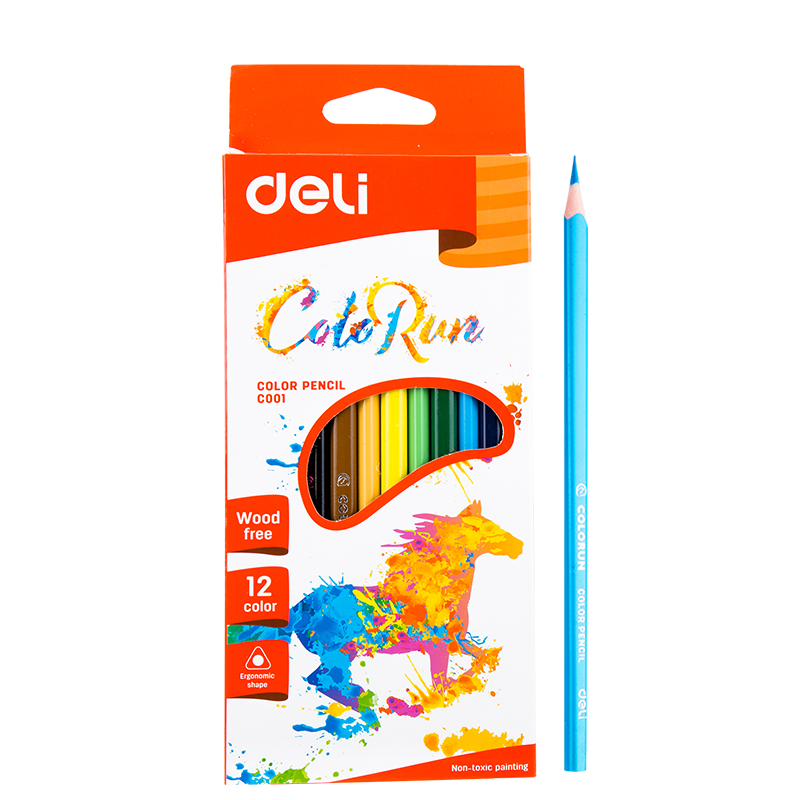 DELI PLASTIC COLORED PENCIL 12 COLORS