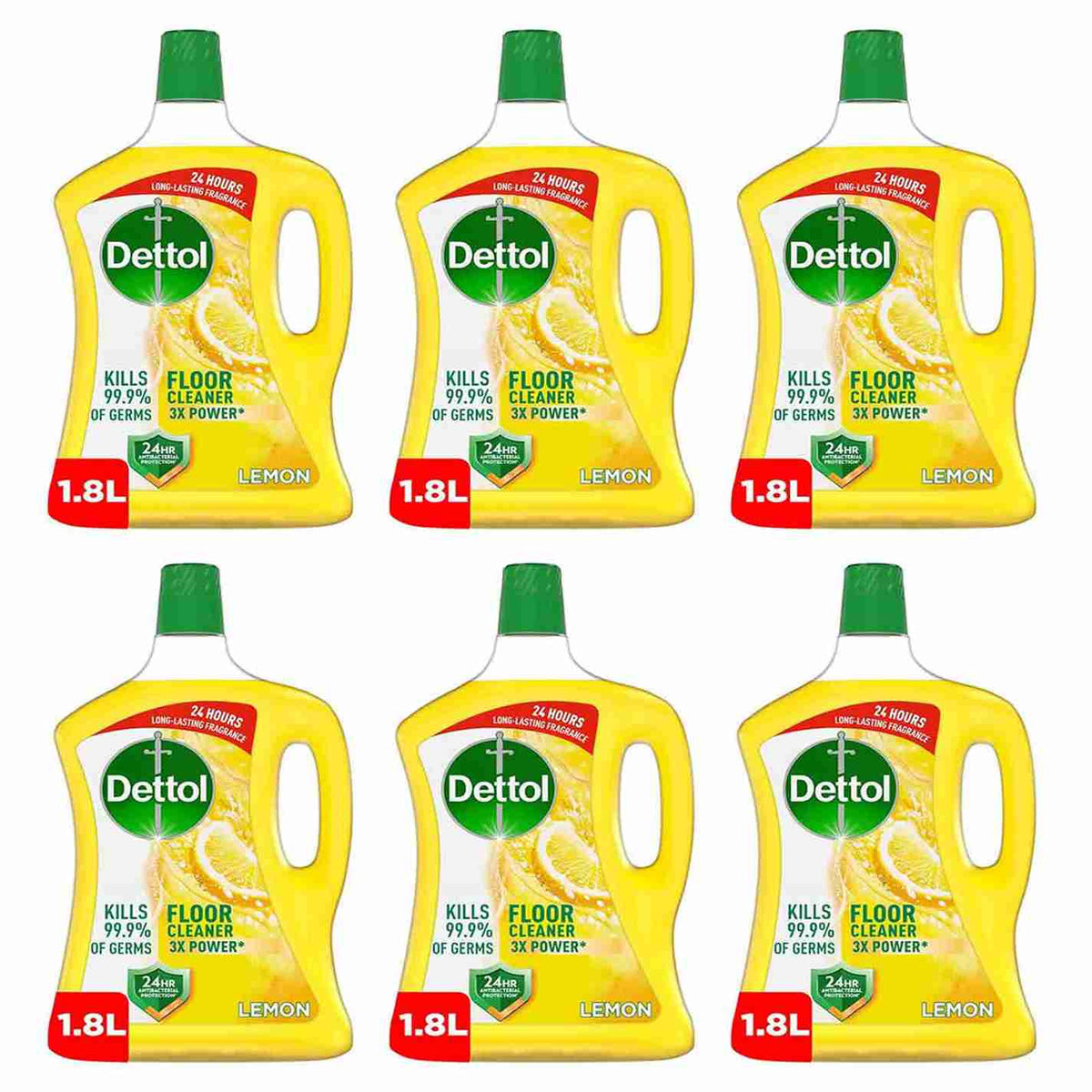 Dettol Floor Cleaner Lemon, 1.8ltr each