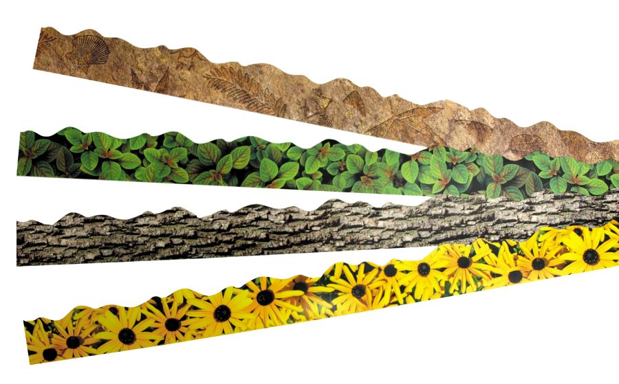 SCO TRIMMERS NATURE TEXTURES DESIGN 1M FOUR DESIGNS (12PCS EACH) 48PCS -Min Qty 1