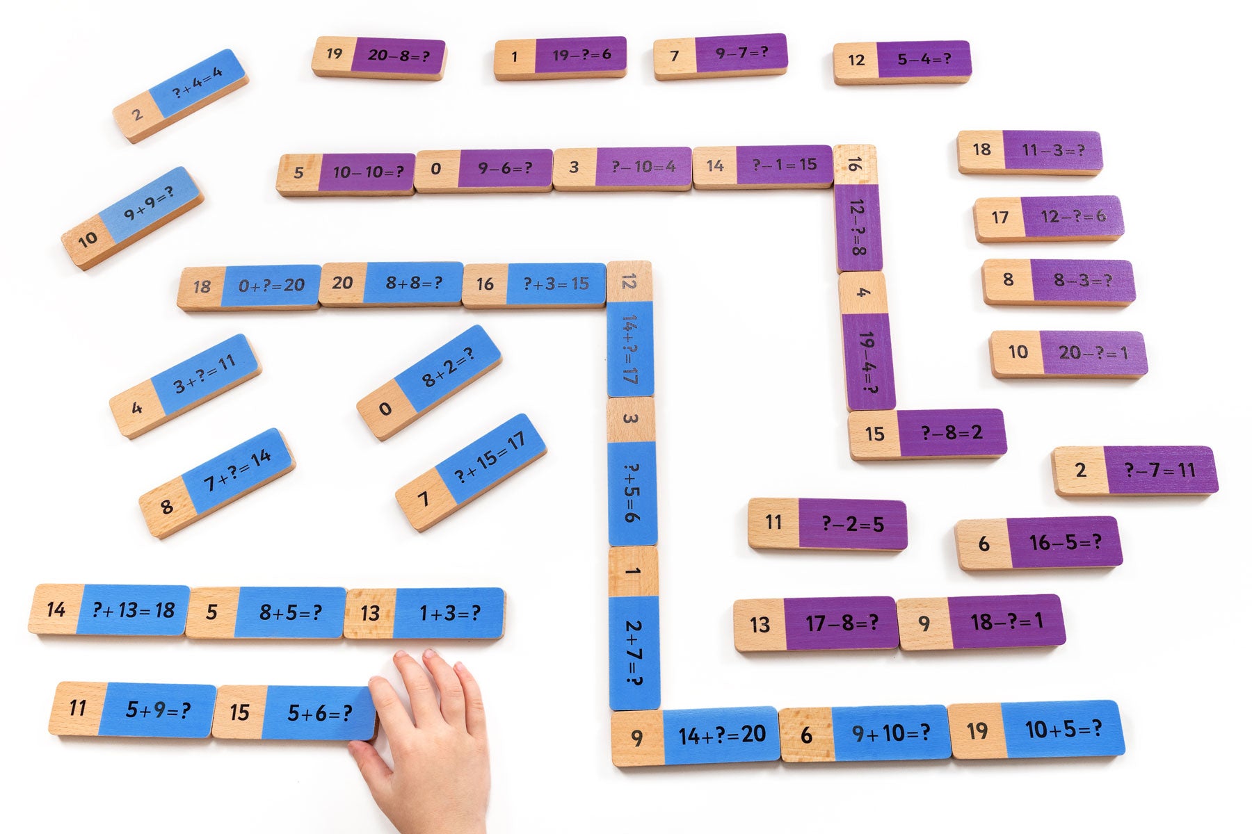 Wooden Addition and Subtraction Dominoes