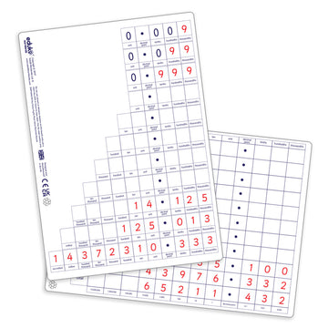 Dry Erase Place Value Decimal boards - Pupils , pack of 30