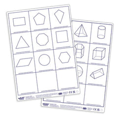 Dry Erase Pupils 2D-3D Shape Boards - New , pack of 30