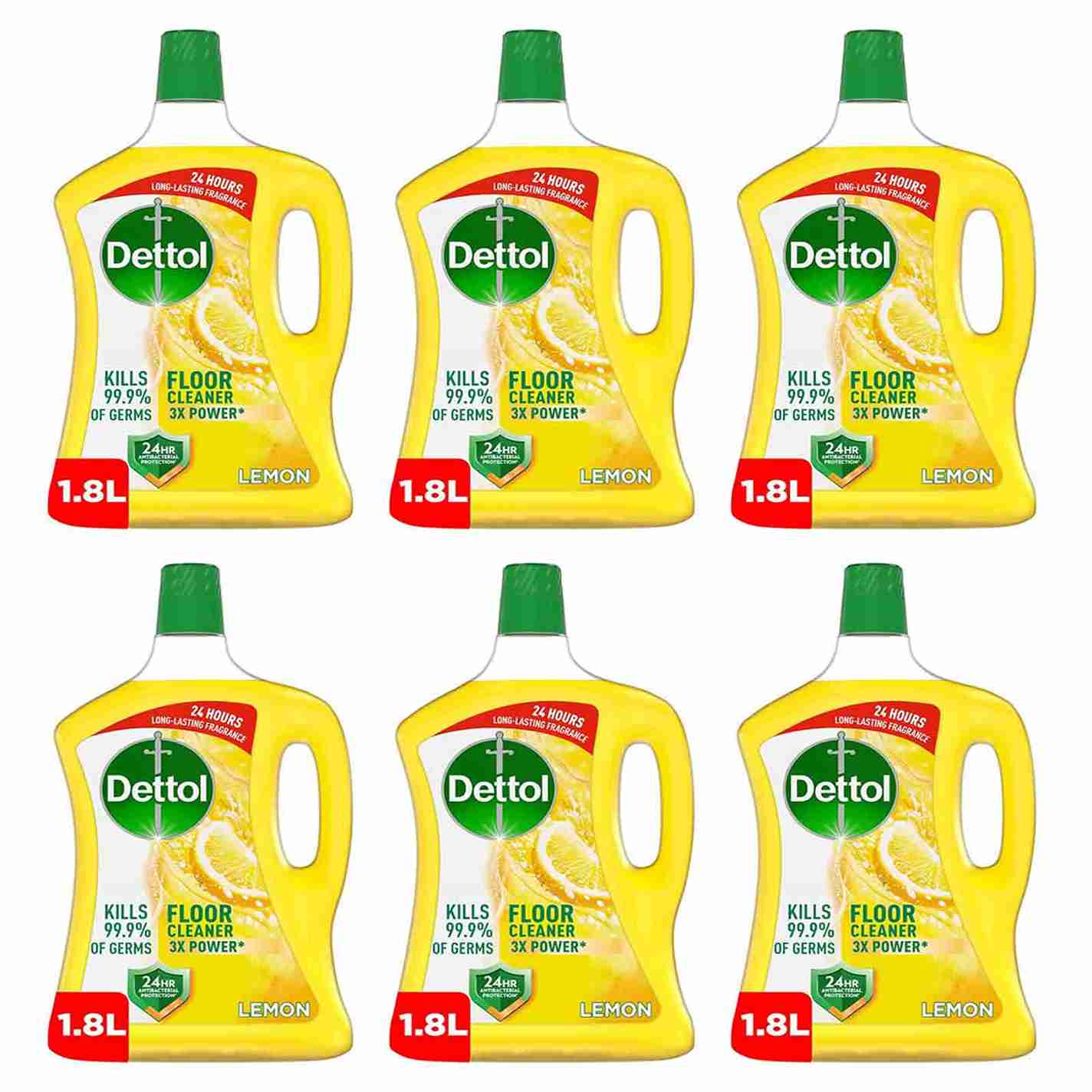 Dettol Floor Cleaner Lemon, 1.8ltr each