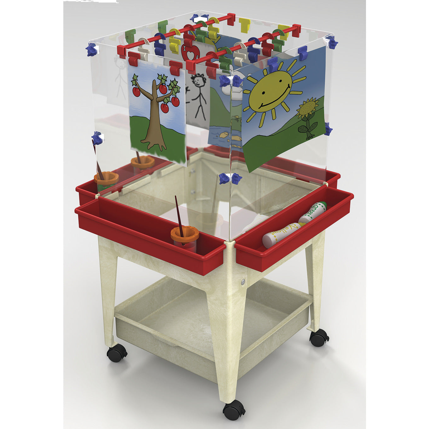 4 Sided Space Saver Easel - Oatmeal