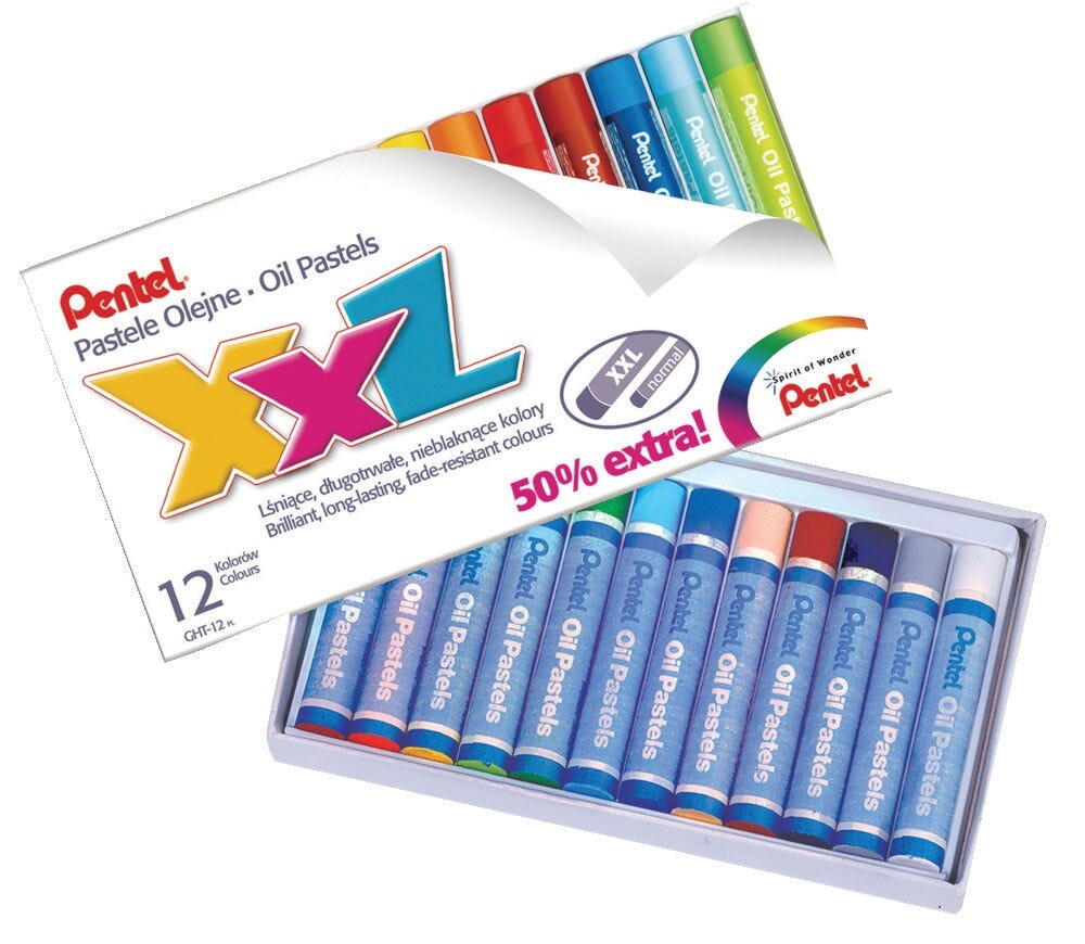 Pentel Xxl Oil Pastel Asstd Pk12
