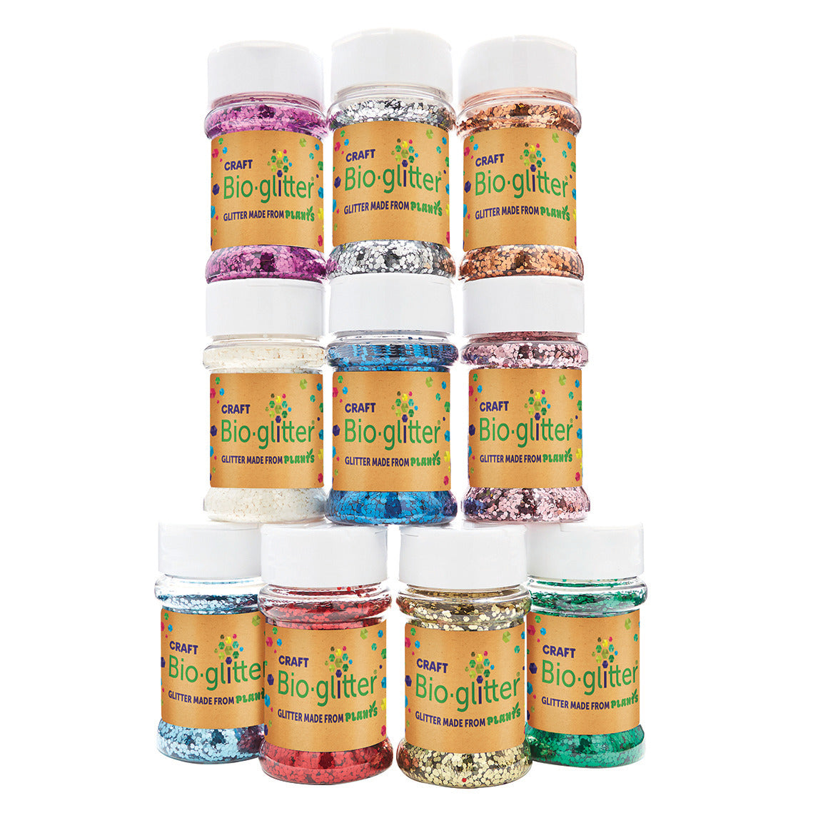 Bio Glitter Asstd 40G Pk10