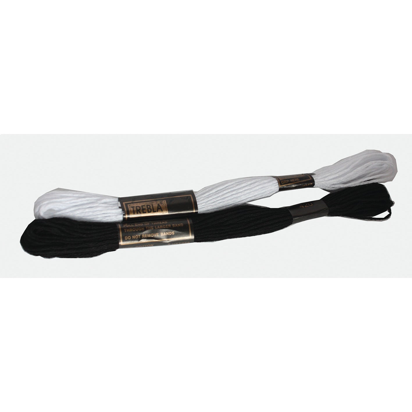 Emb Thread Cotton Blk-Wh 24 Skeins