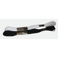 Emb Thread Cotton Blk-Wh 24 Skeins