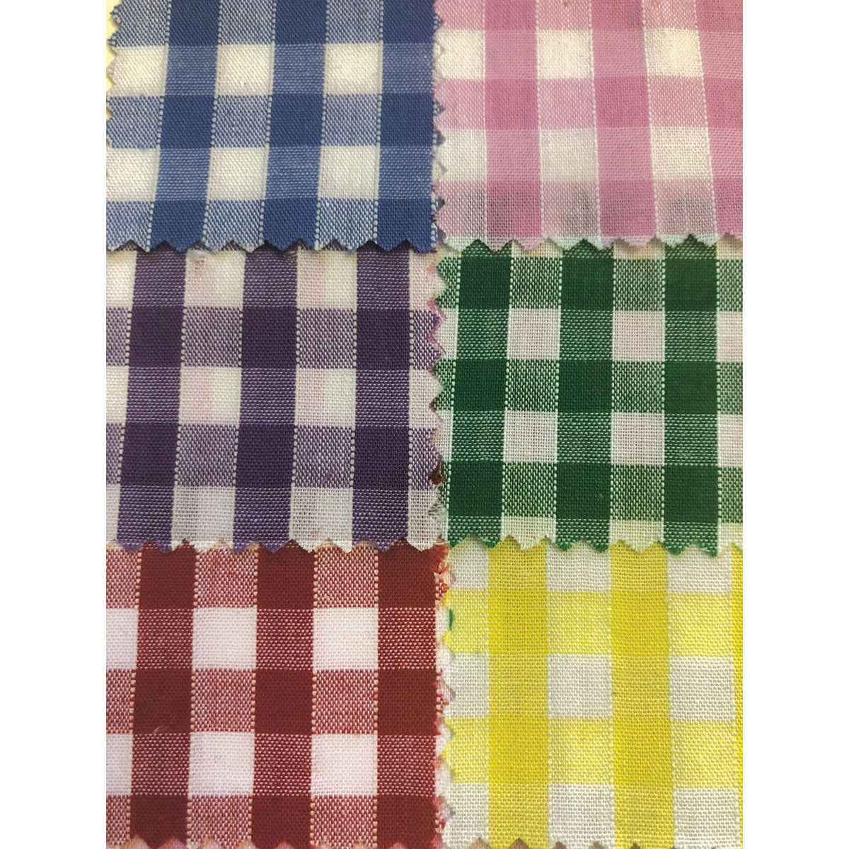 Fabric Gingham 1.12Mx1M Asstd Pk6