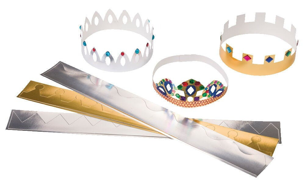 Metallic Card Crowns Pk12 Gold Silve