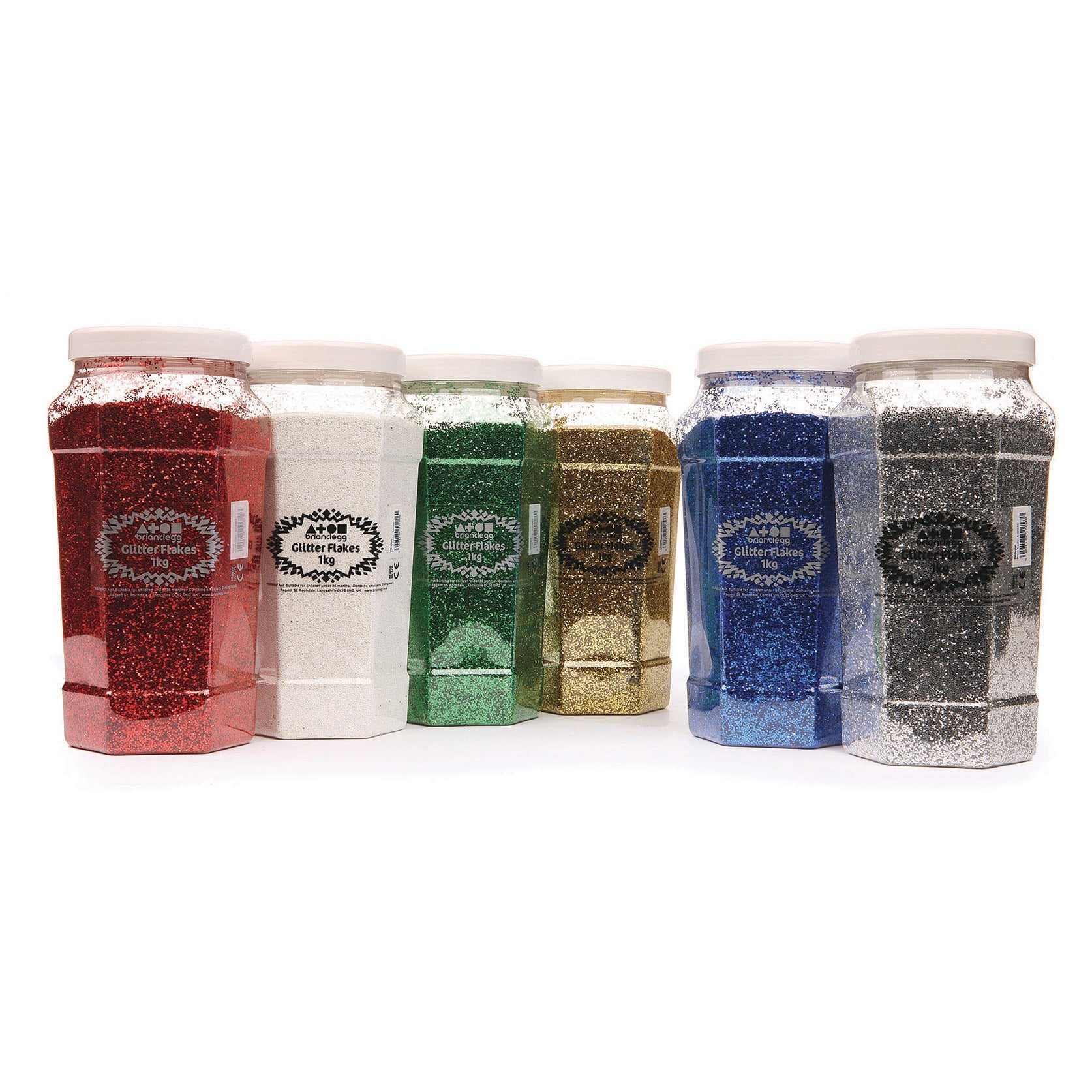 Plastic Glitter 1 Kg Asst.Col Pk6