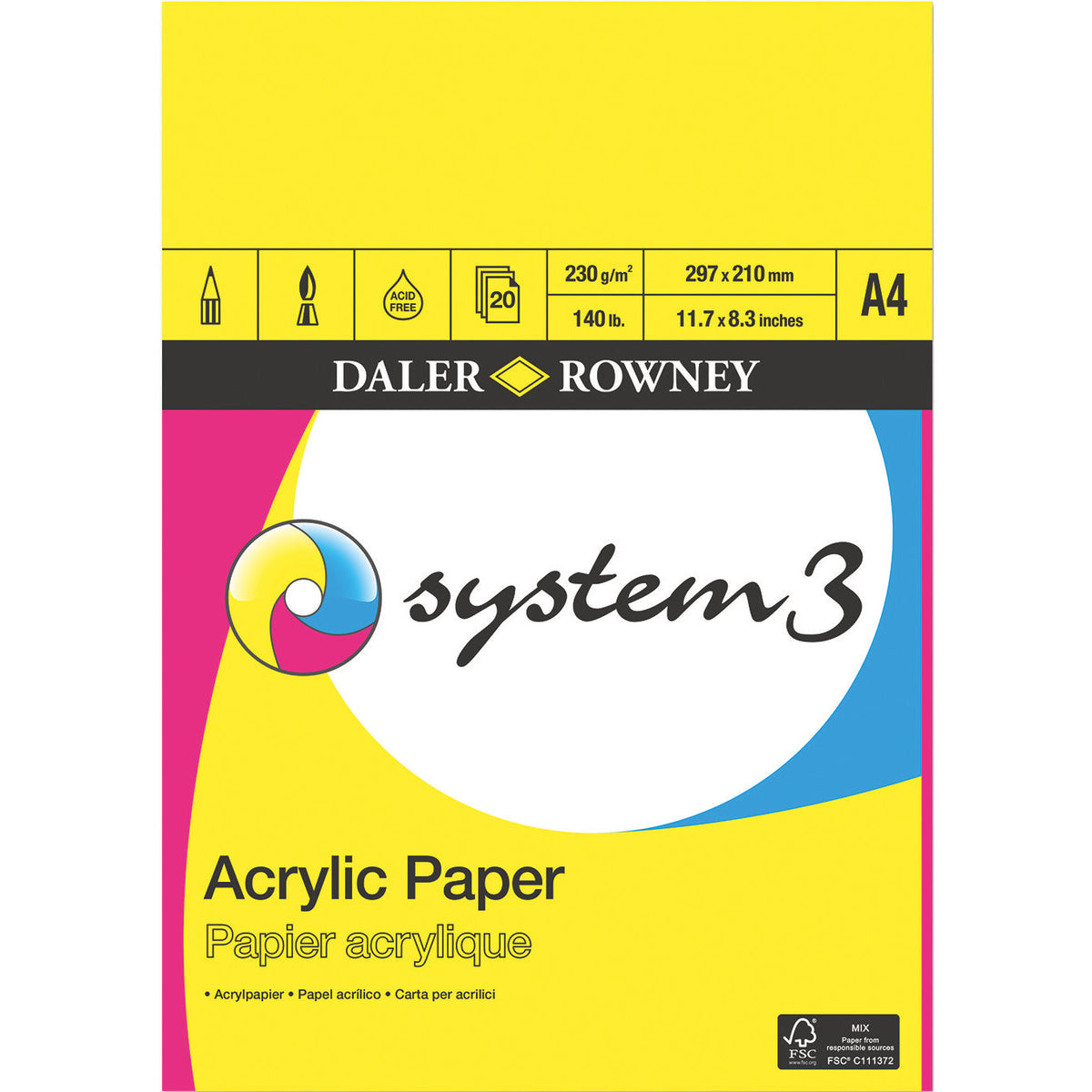 Acrylic Artist Pad 20 Shts A4