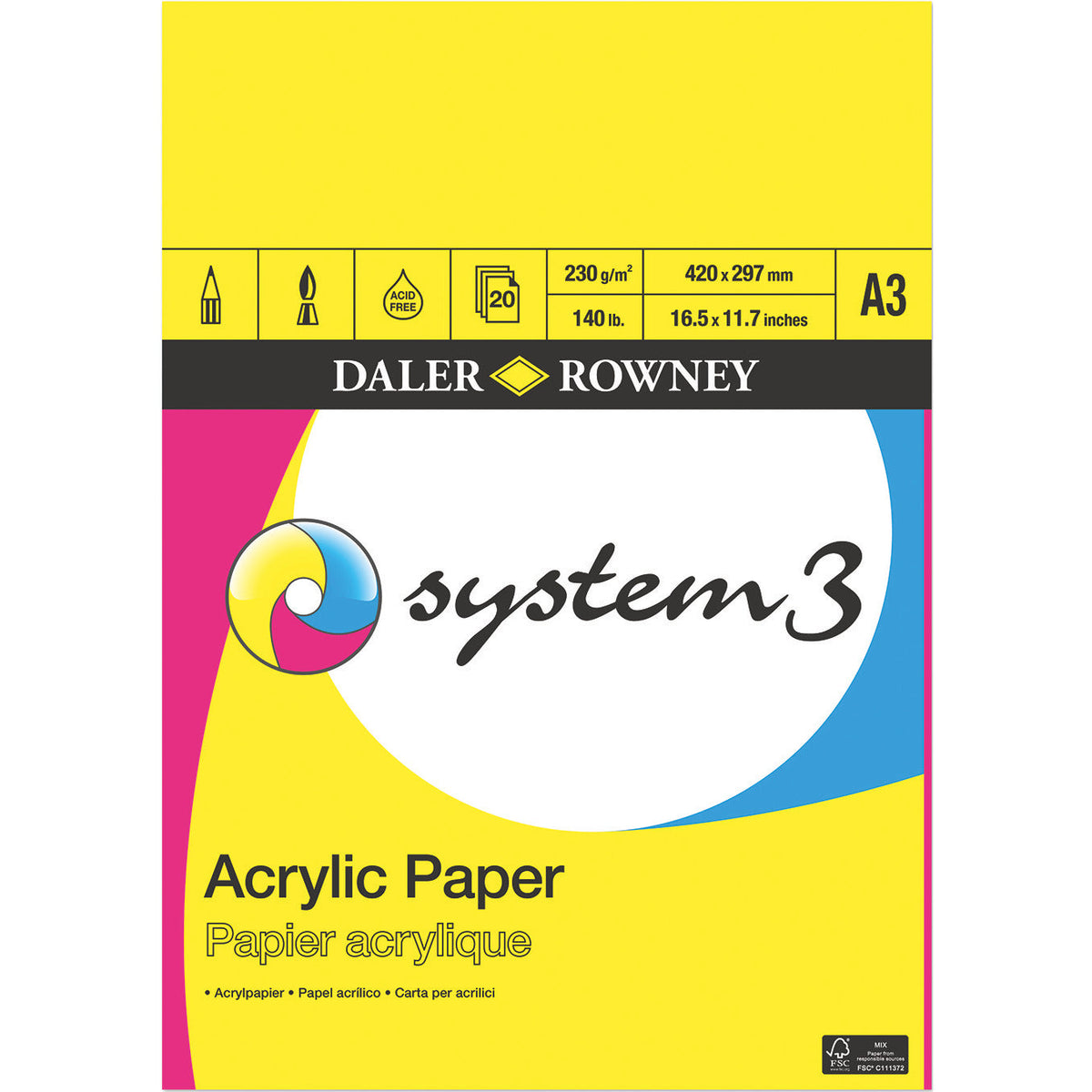 Acrylic Artists Pad 20 Sheets A3