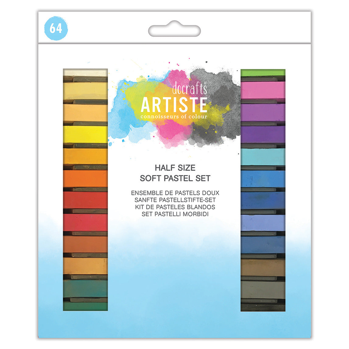 Pastels Soft Half Square Asstd Pk64