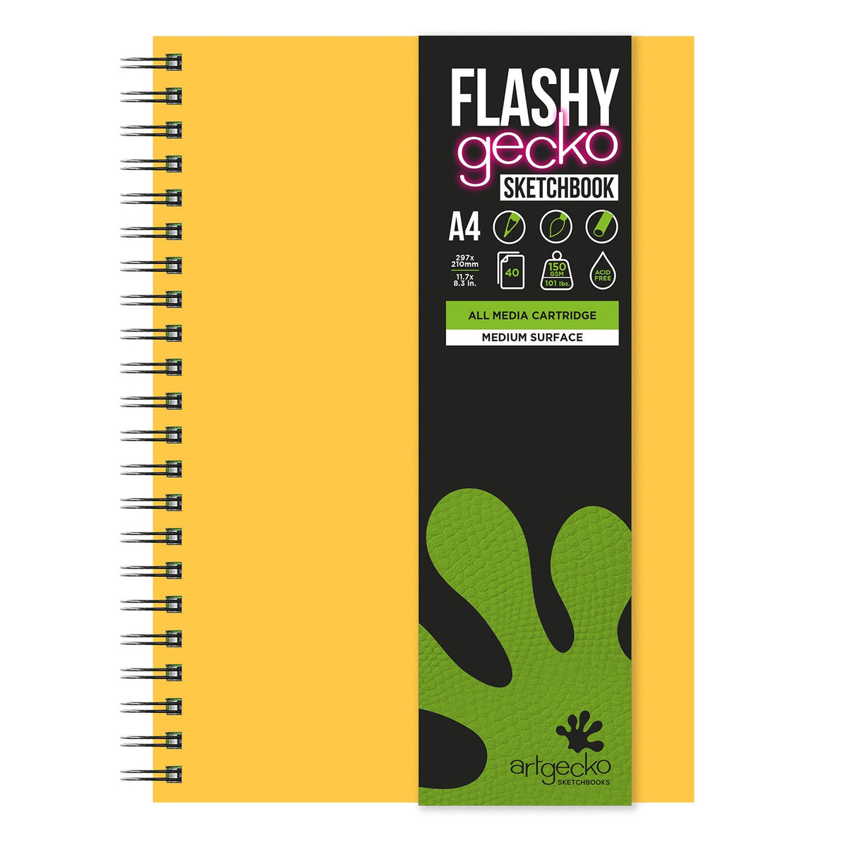Sketchbook Flashygecko A4Yellow