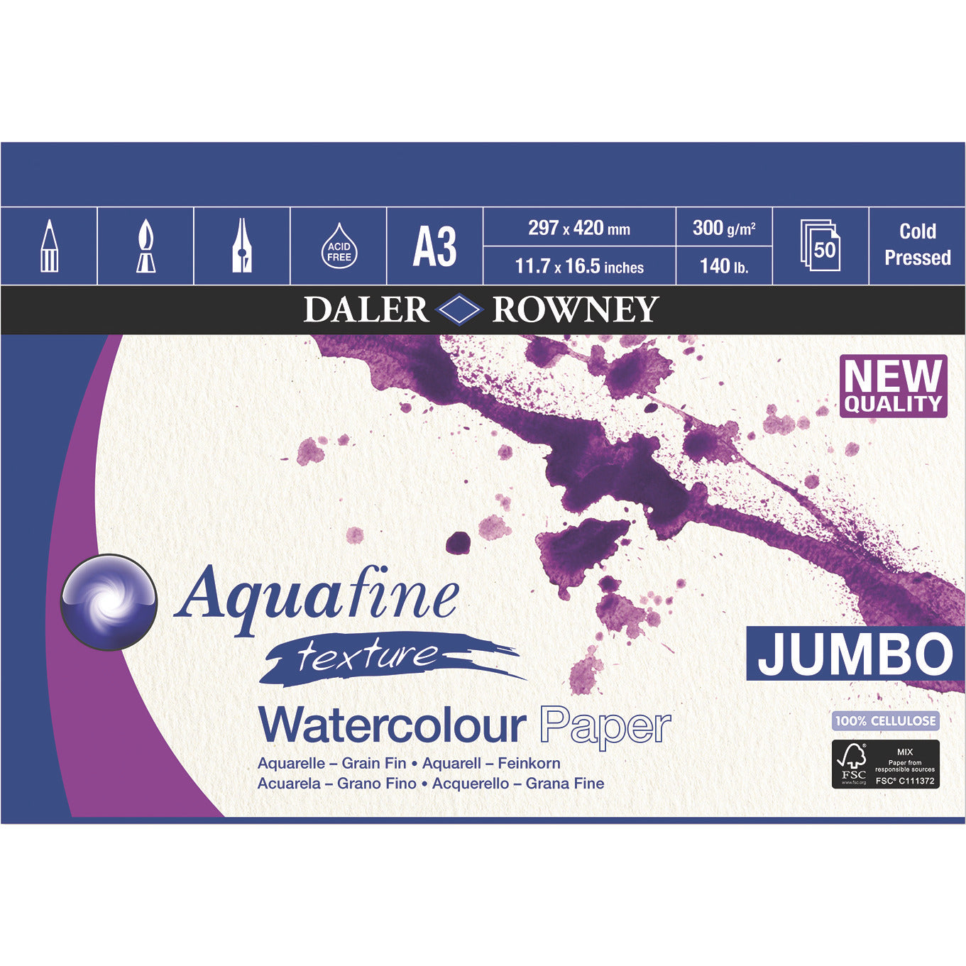 Watercolour Pad 50 Sheets A3