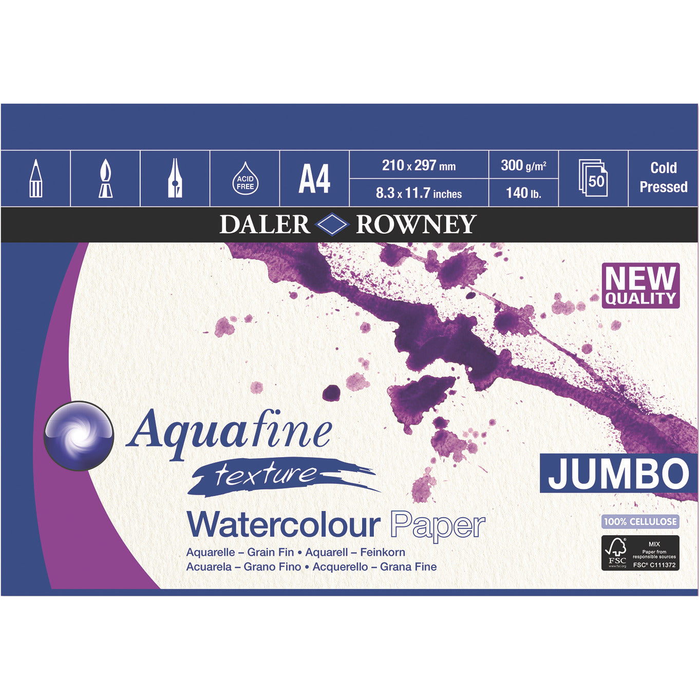 Watercolour Pad 50 Sheets A4