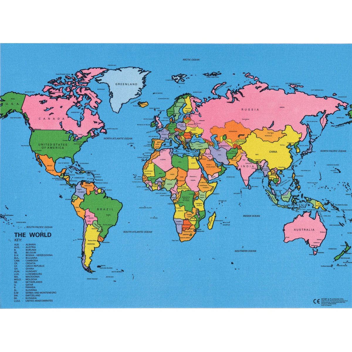 Play Mat Map World 73 X 99Cm