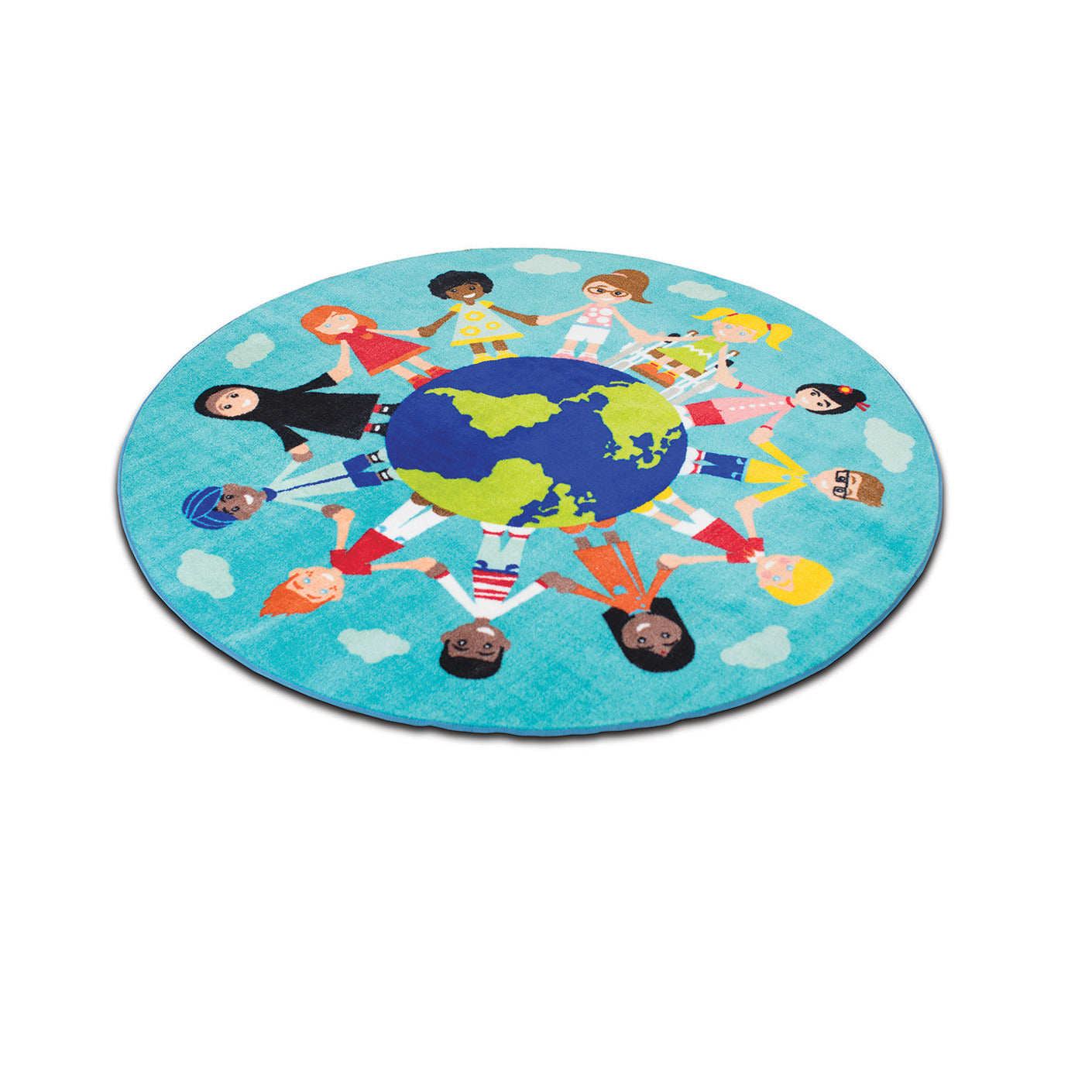 Multicultural Carpet-Teal 2X2M