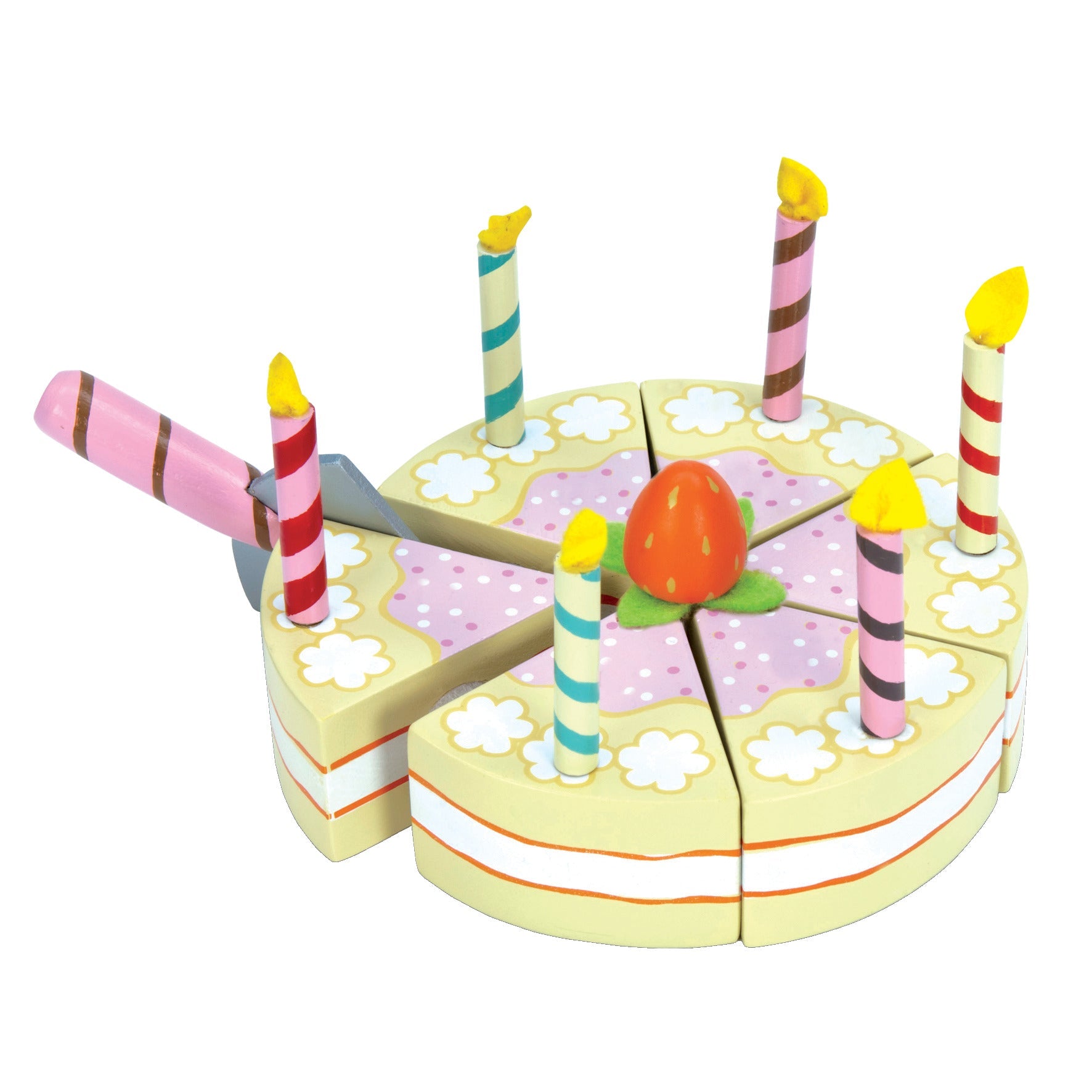 Wooden Vanilla Birthday Cake