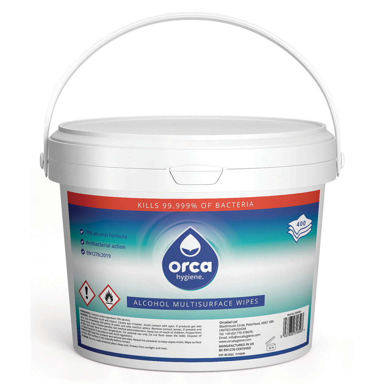 Orcagel Wipes Alcohol Tub 400